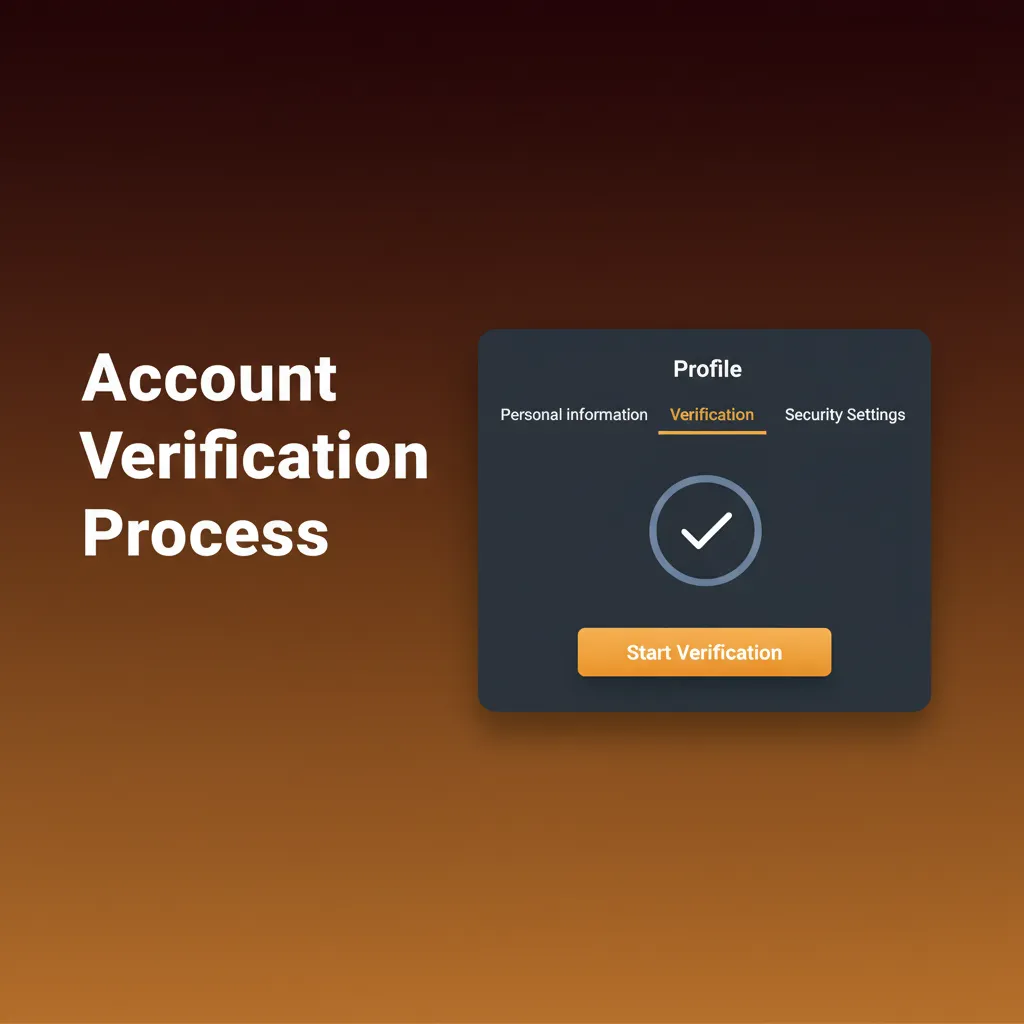Account verification steps: passport or driver licence photo, address bill, card or wallet, selfie check, review updates.