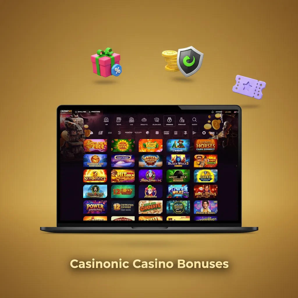 Casinonic bonuses: Tuesday Reload, Weekend Spins, High Roller, Weekly Cashback, Drops & Wins, Live Casino Insurance.