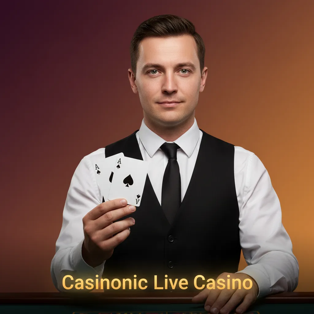 Casinonic Live Casino: HD live dealer roulette with on-screen betting controls and game tiles for Blackjack, Crazy Time.