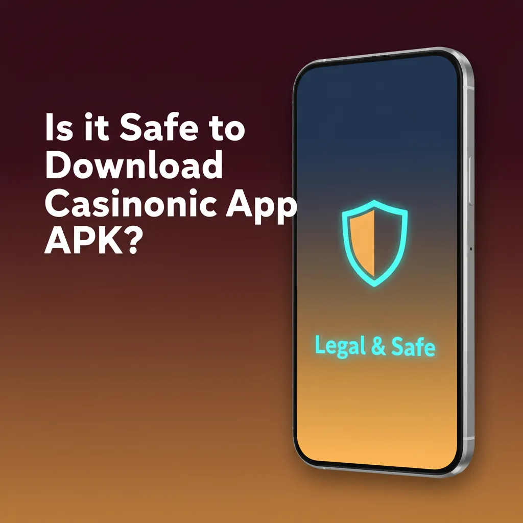 Casinonic app APK on phone with padlock, licensed and SSL-encrypted for safe real-money betting and mobile casino payments.