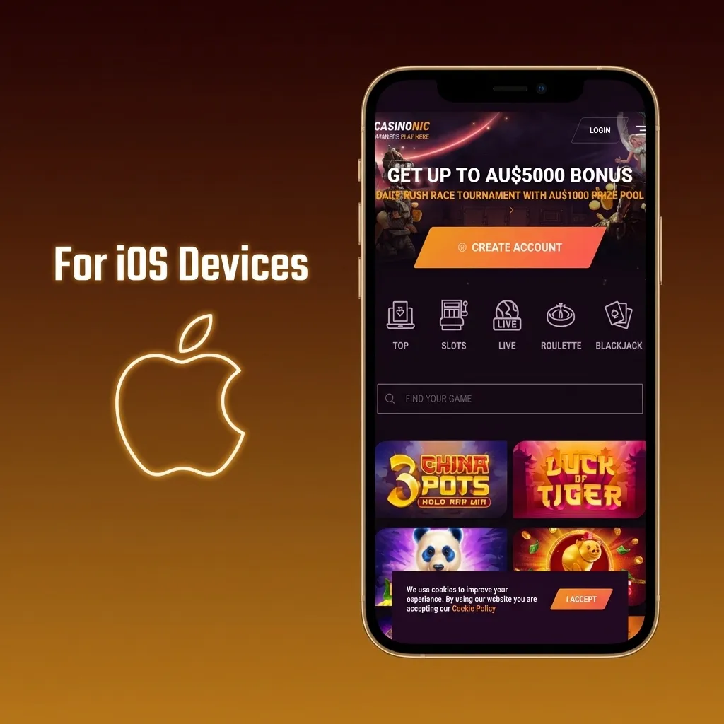 Download Casinonic casino app on iPhone or iPad from App Store for iOS 11.0+ with automatic installation and updates