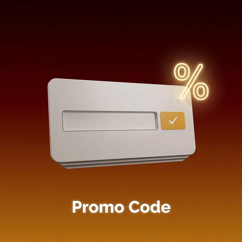 Table showing promo codes with bonus types, values, and minimum deposit requirements for casino offers.