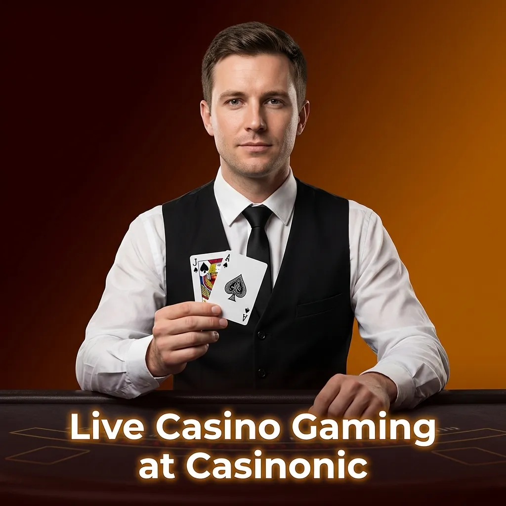 Professional live dealer hosting casino game at table with HD video stream and interactive chat interface