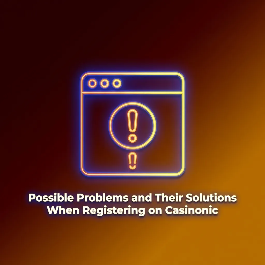 Troubleshooting table showing common Casinonic registration problems like verification codes and duplicate accounts with solutions