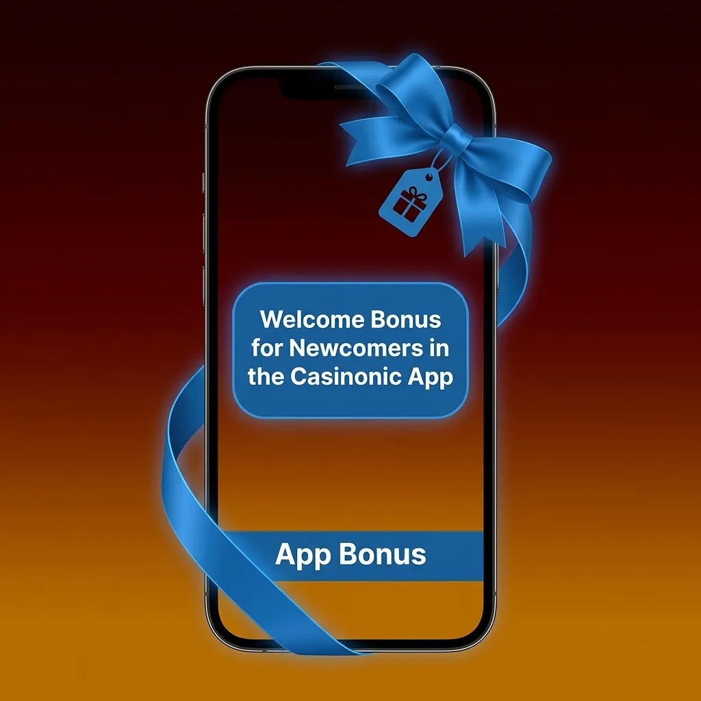 Casinonic app welcome bonus screen showing sports and casino bonus options for new players